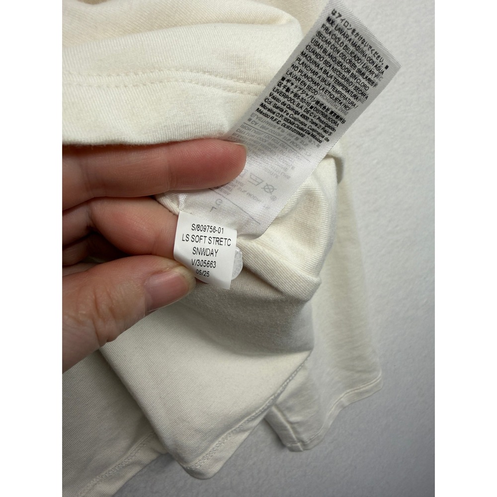 Banana Republic Soft Stretch Boat Neck Long Sleeve Top Cream Off White L - Picture 5 of 6